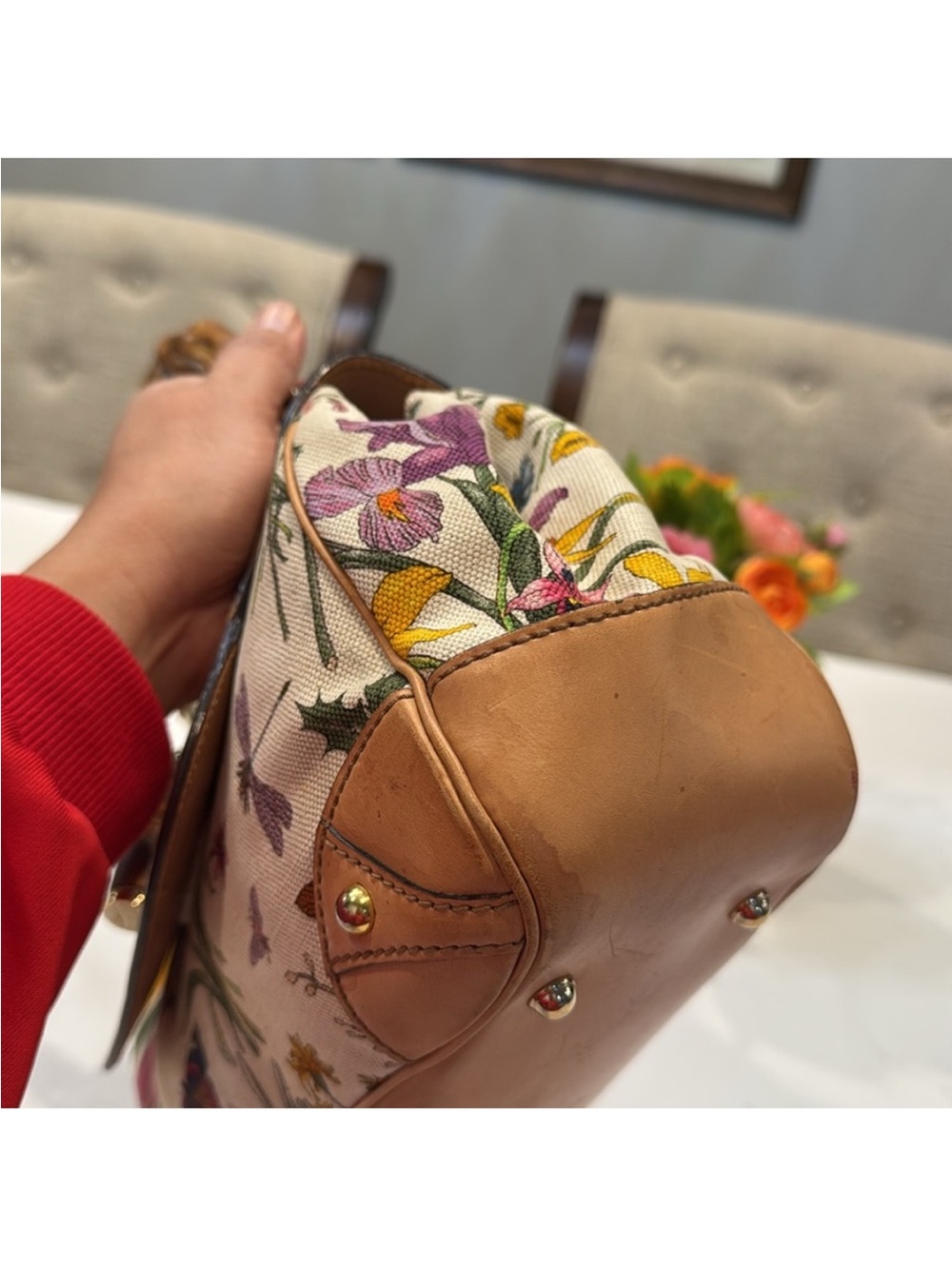 Authentic Gucci Flora Bamboo Top-Handle bag - Picture 4 of 12